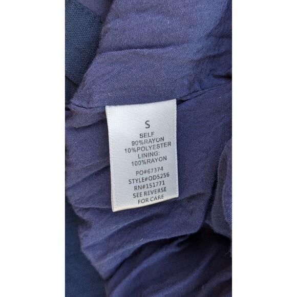 Le Lis Navy Button Down Denim Dress Size Small Babydoll 90s classic - Picture 5 of 7